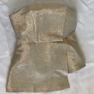 Topshop Champagne Shimmering Top